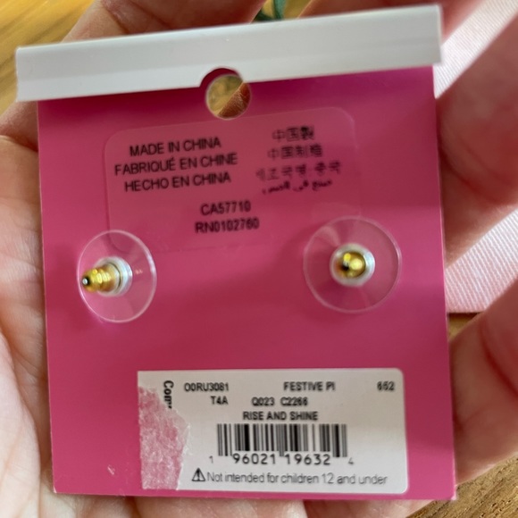 NEW Kate Spade Rise and Shine Red Cubic studs - Picture 6 of 6